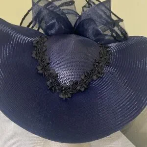 Really Fancy Navy Blue Dress Church Hat Women main image 3